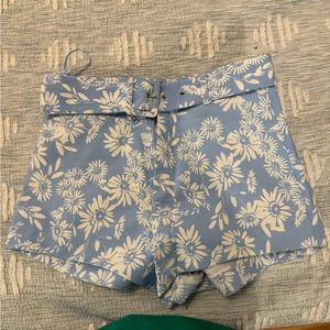 Zara flower dress pants with buckle